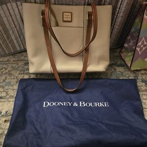 Dooney & Bourke Cream and Brown Tote